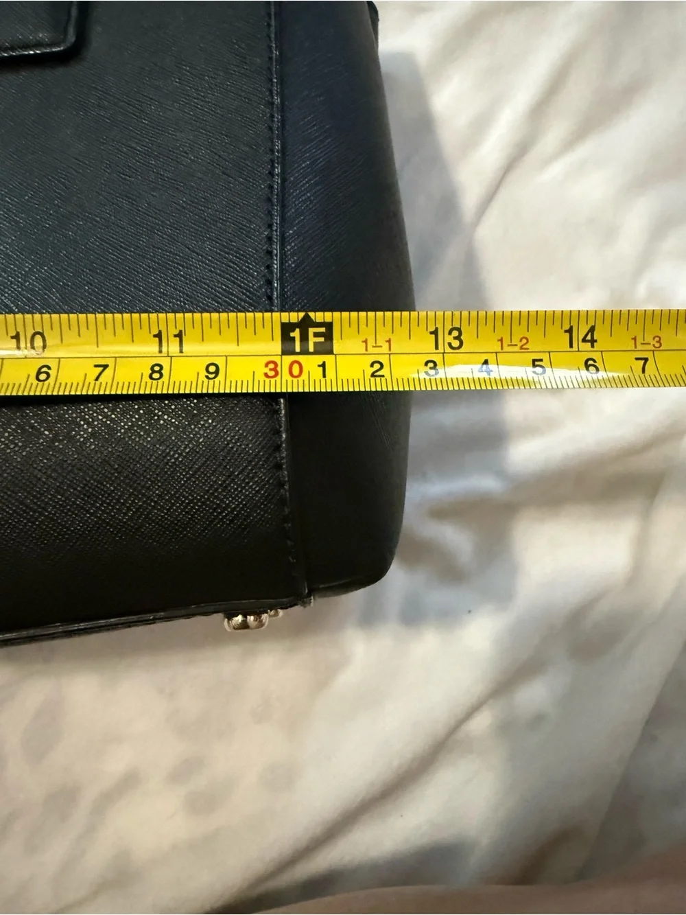 kate spade Black Leather Double-Zip Satchel with Gold Hardware